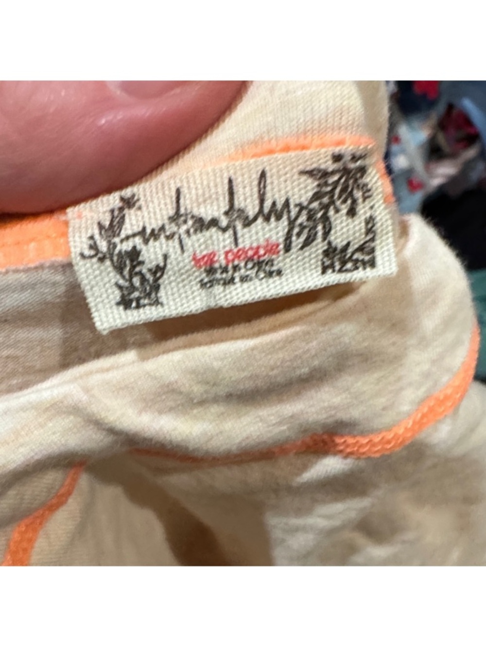 Free People Cream and Orange Pajama Set size XS - Picture 4 of 5